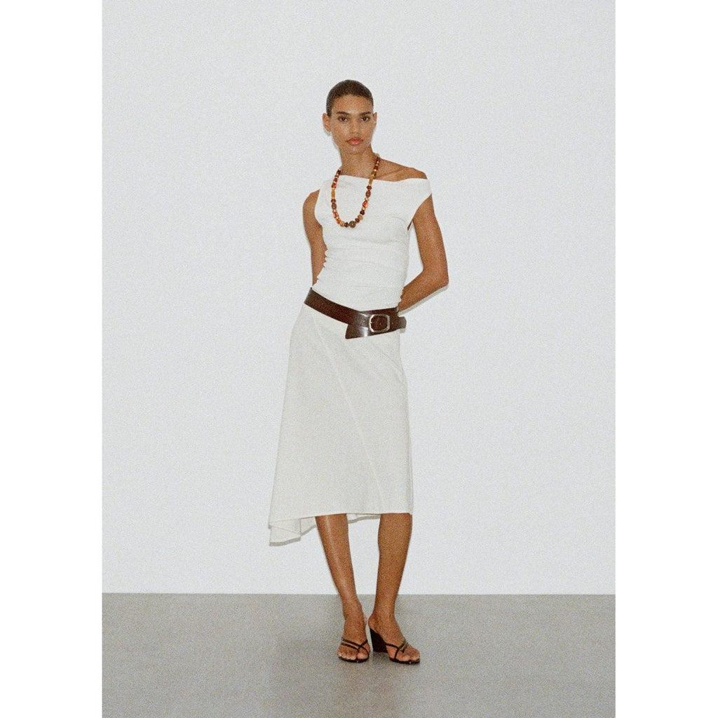 Jupe Midi Coton Asymétrique