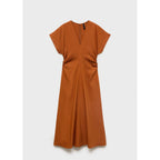 Robe Midi Froncée Sur Les Côtés