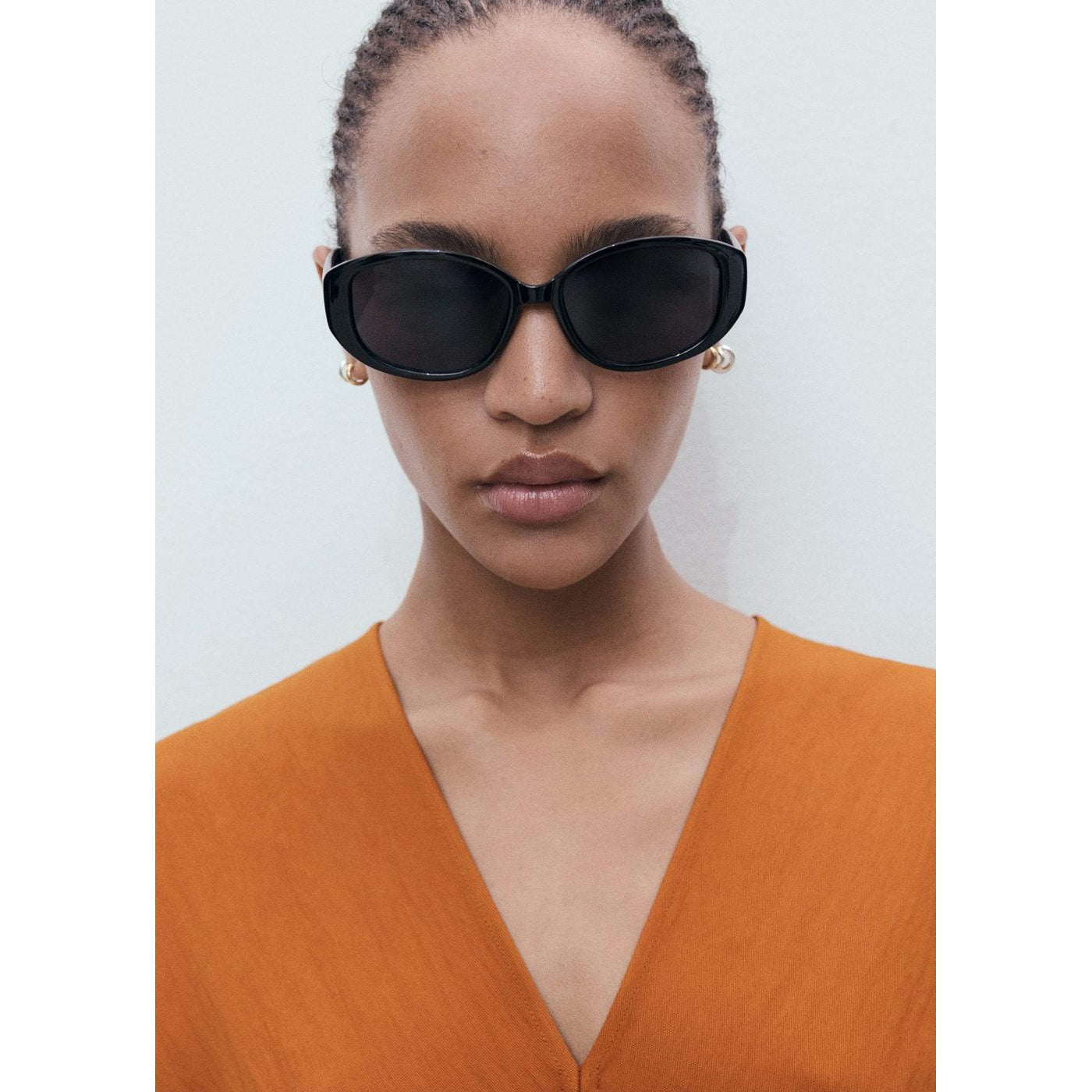 Robe Midi Froncée Sur Les Côtés