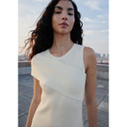 Robe Maille Côtelée Manches Asymétriques