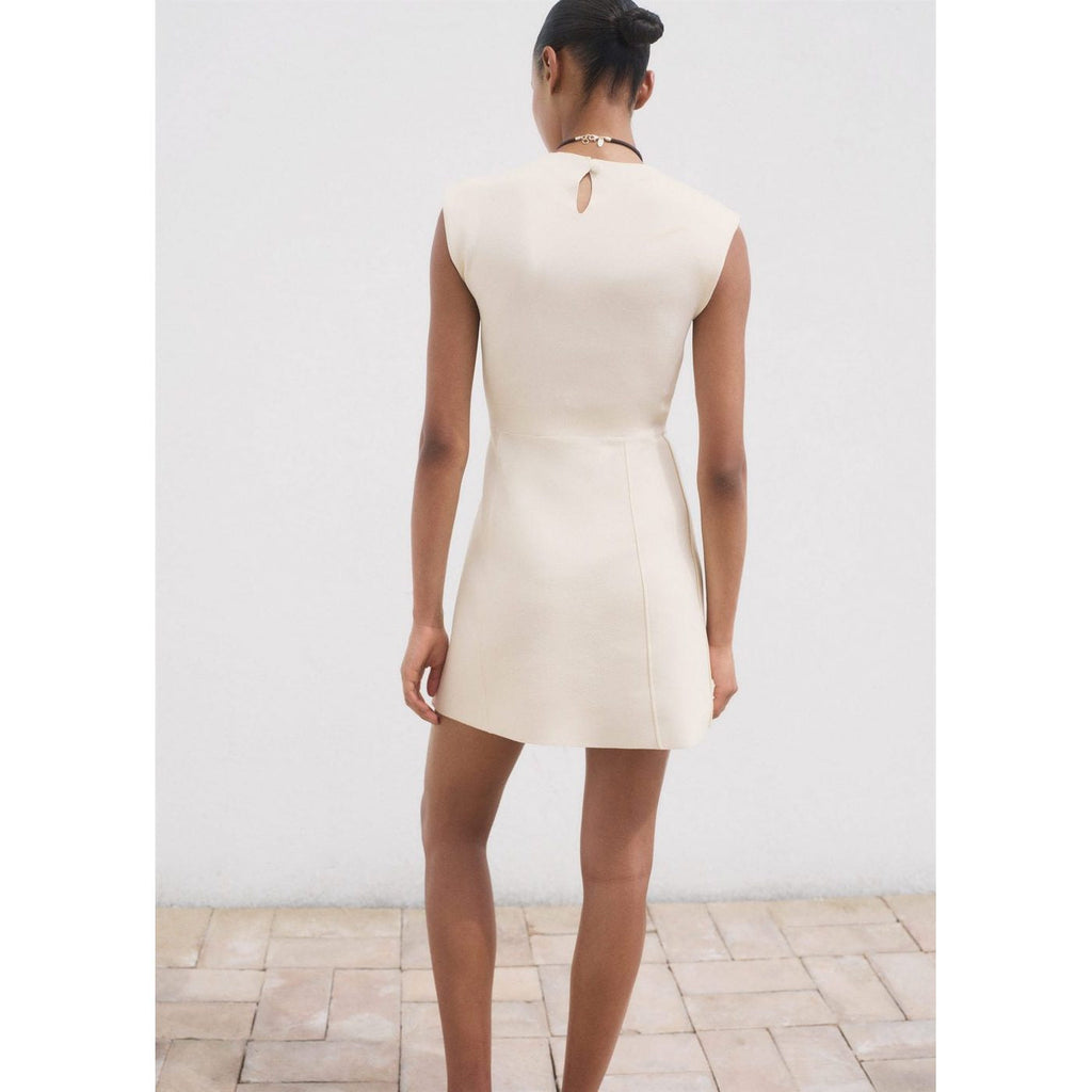 Robe Évasée Maille Col Montant