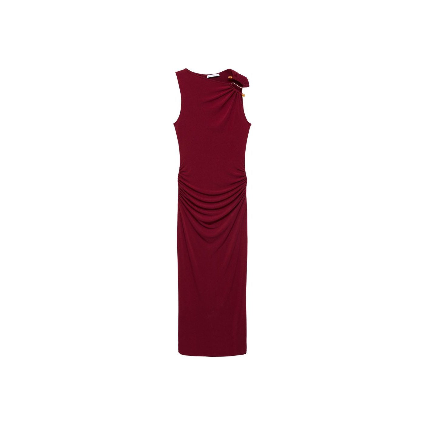 Robe Drapée Détail Bijou