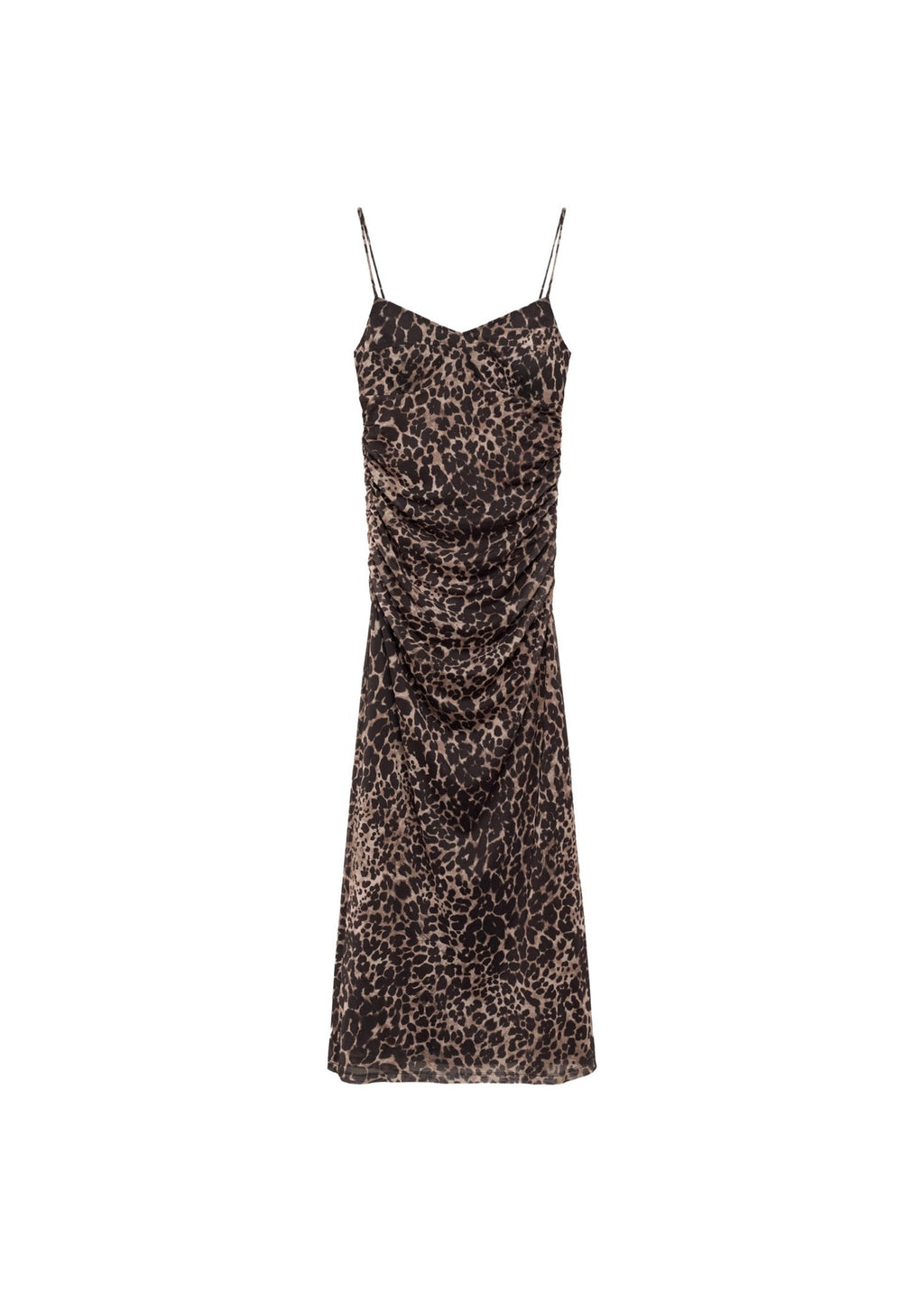 Robe Midi Froncée Léopard
