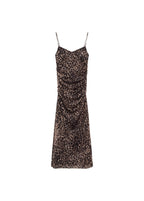 Robe Midi Froncée Léopard