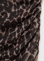 Robe Midi Froncée Léopard
