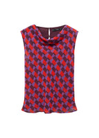Blouse Imprimée Col Bénitier
