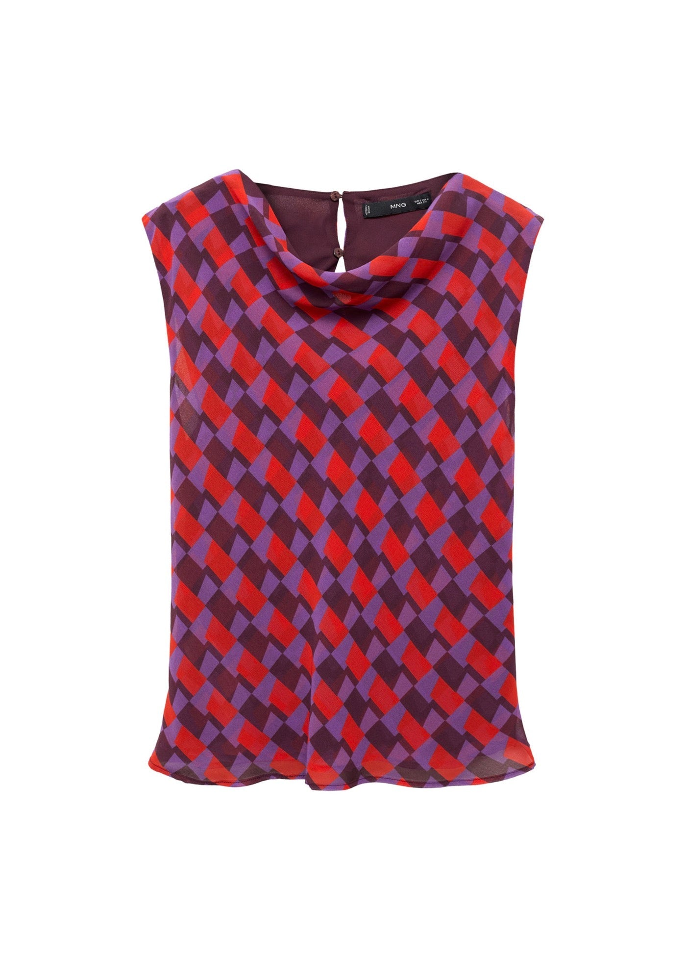 Blouse Imprimée Col Bénitier