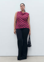 Blouse Imprimée Col Bénitier