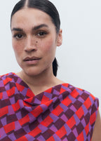 Blouse Imprimée Col Bénitier