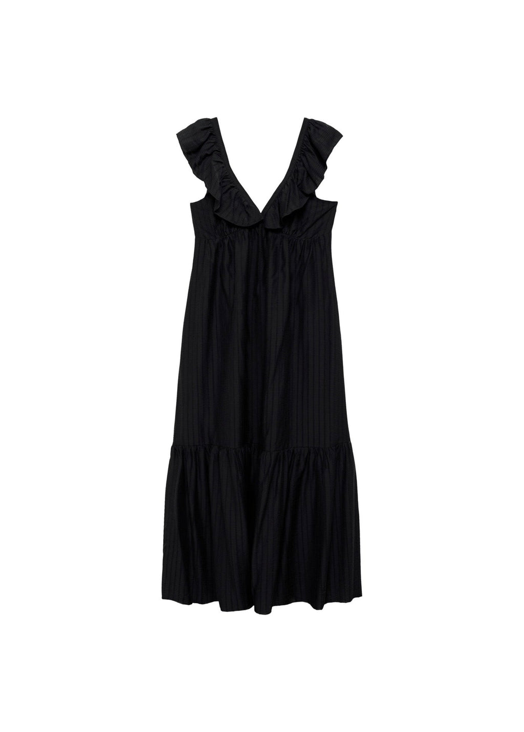 Robe Longue À Col Volanté