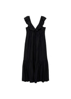 Robe Longue À Col Volanté