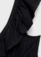 Robe Longue À Col Volanté