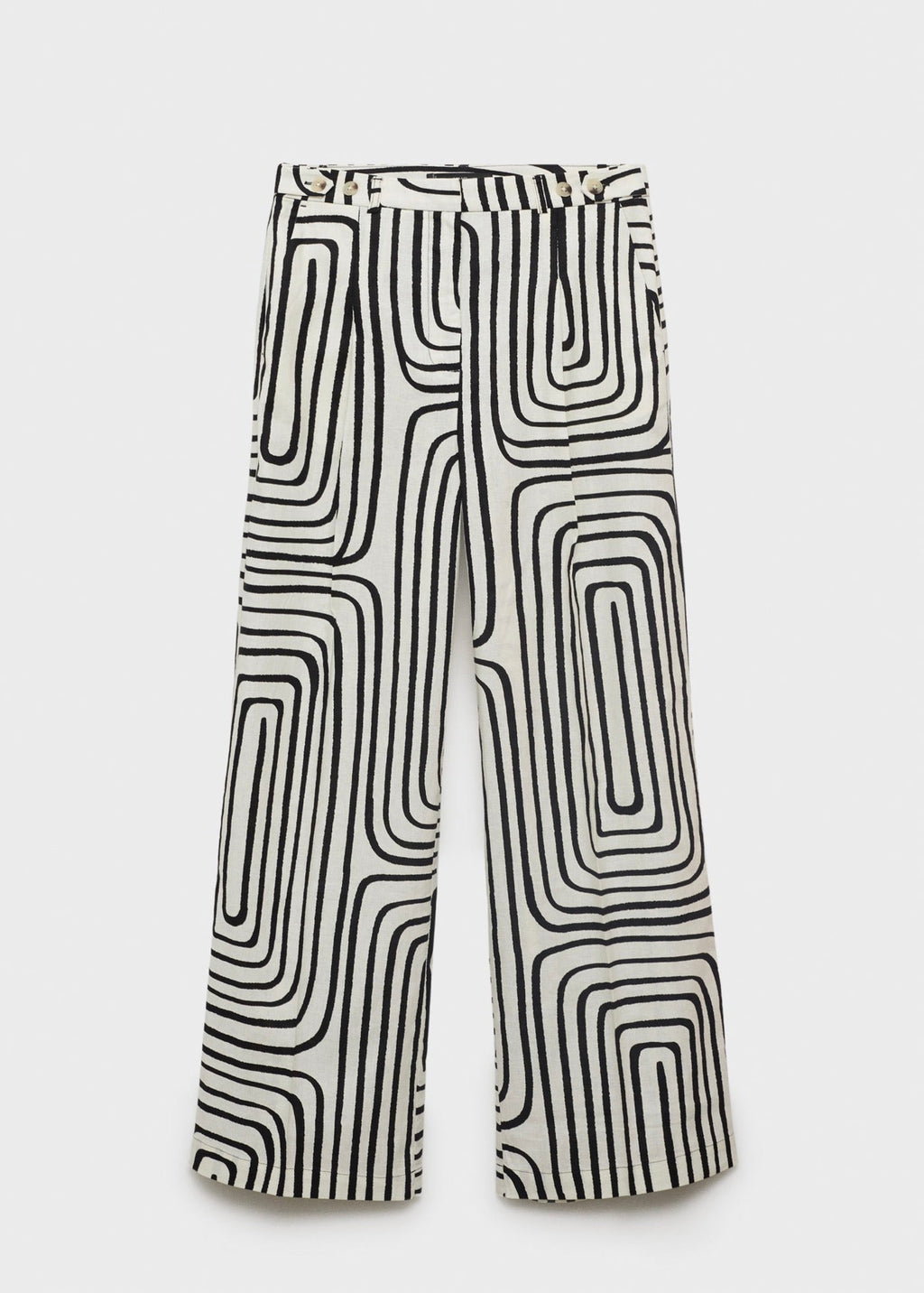 Pantalon Lin Imprimé Géométrique