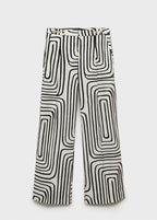 Pantalon Lin Imprimé Géométrique