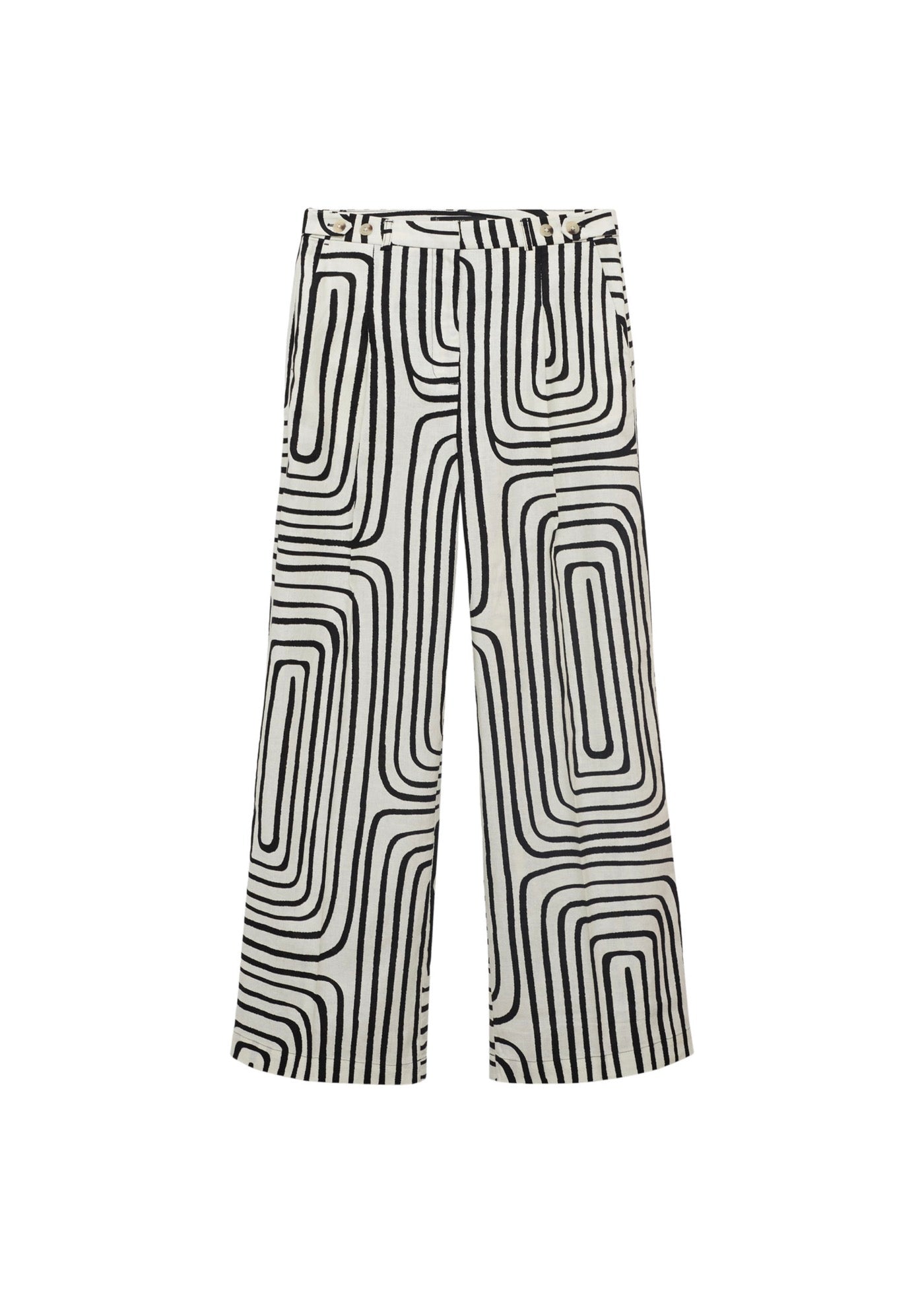 Pantalon Lin Imprimé Géométrique