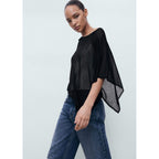 Cape En Maille Asymétrique