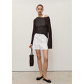 Short En Jean Droit Taille Haute