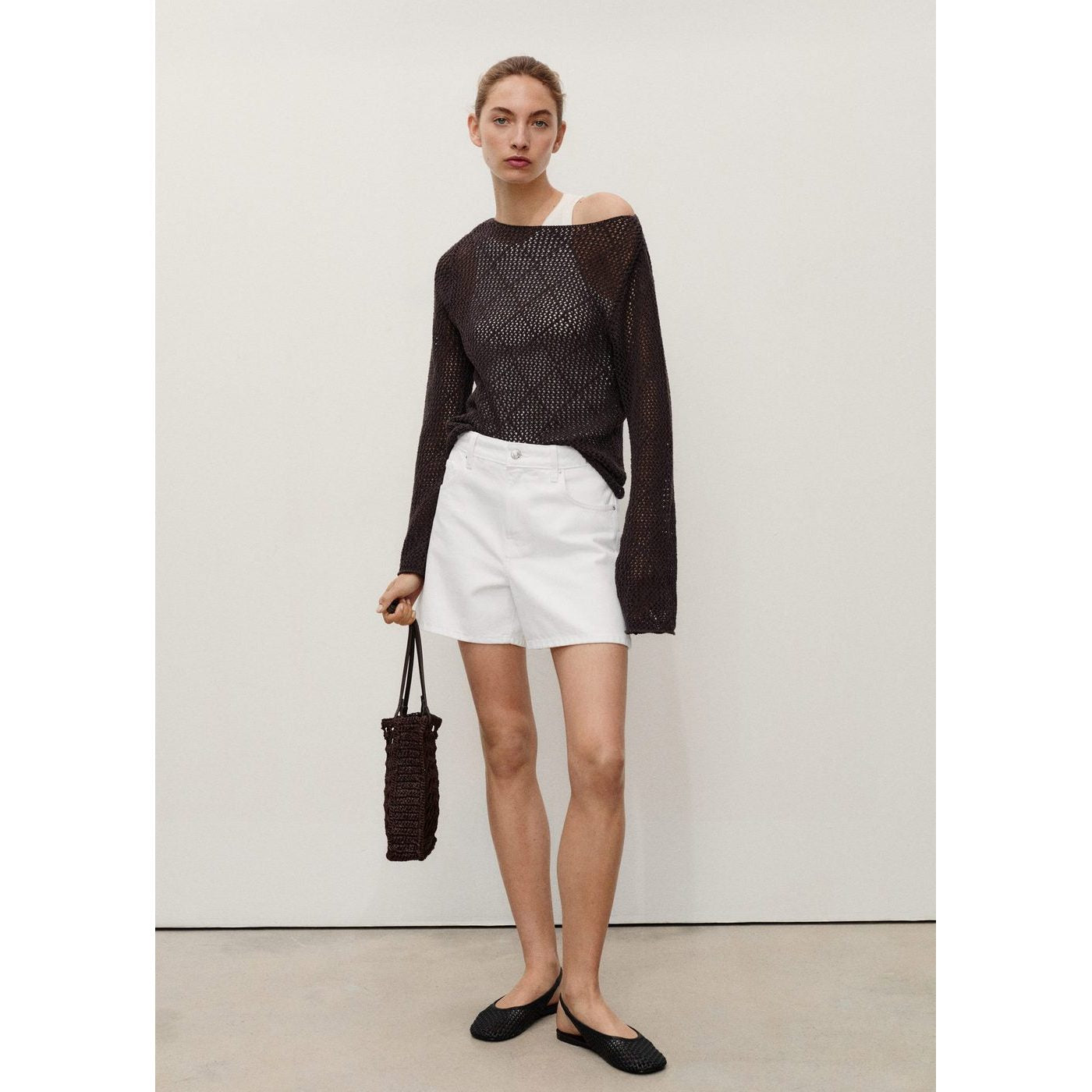 Short En Jean Droit Taille Haute