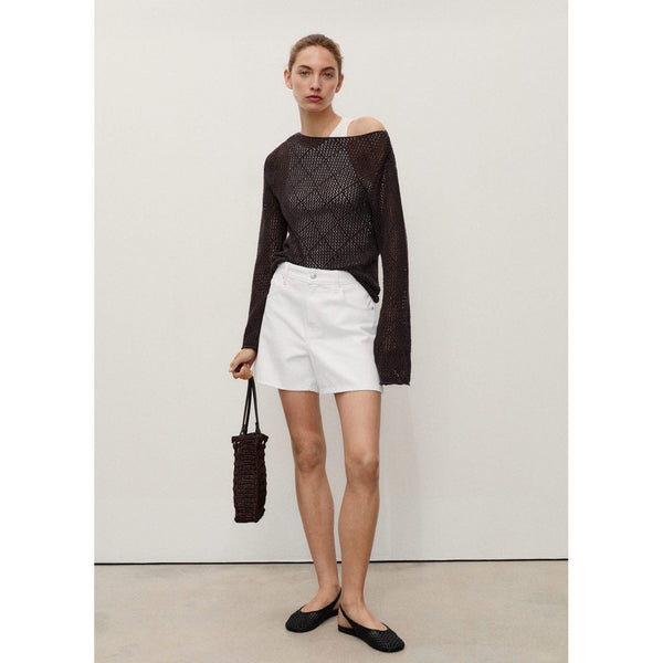 Short En Jean Droit Taille Haute