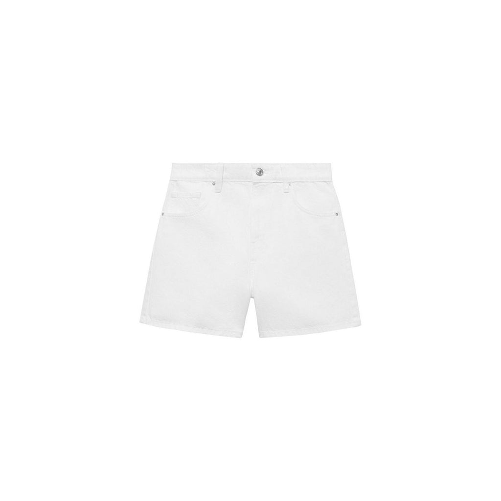 Short En Jean Droit Taille Haute