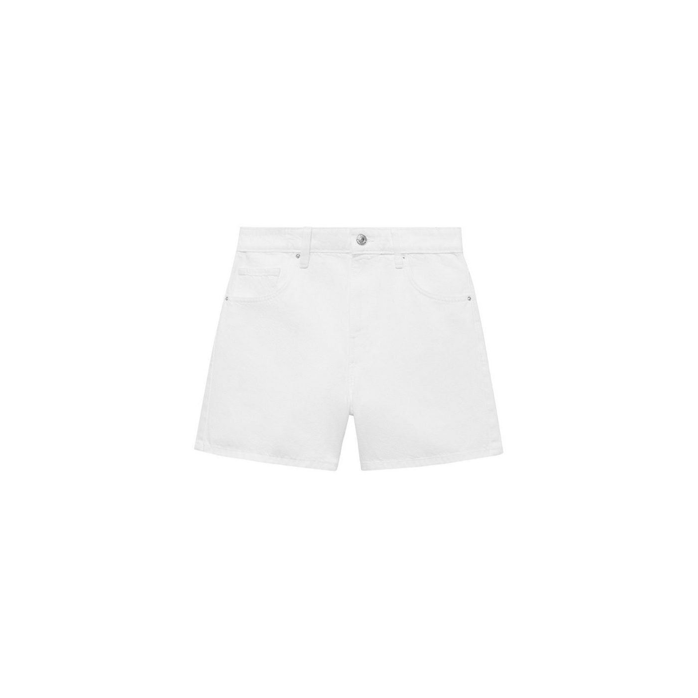 Short En Jean Droit Taille Haute