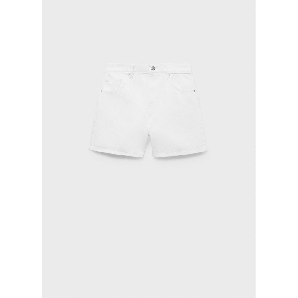 Short En Jean Droit Taille Haute