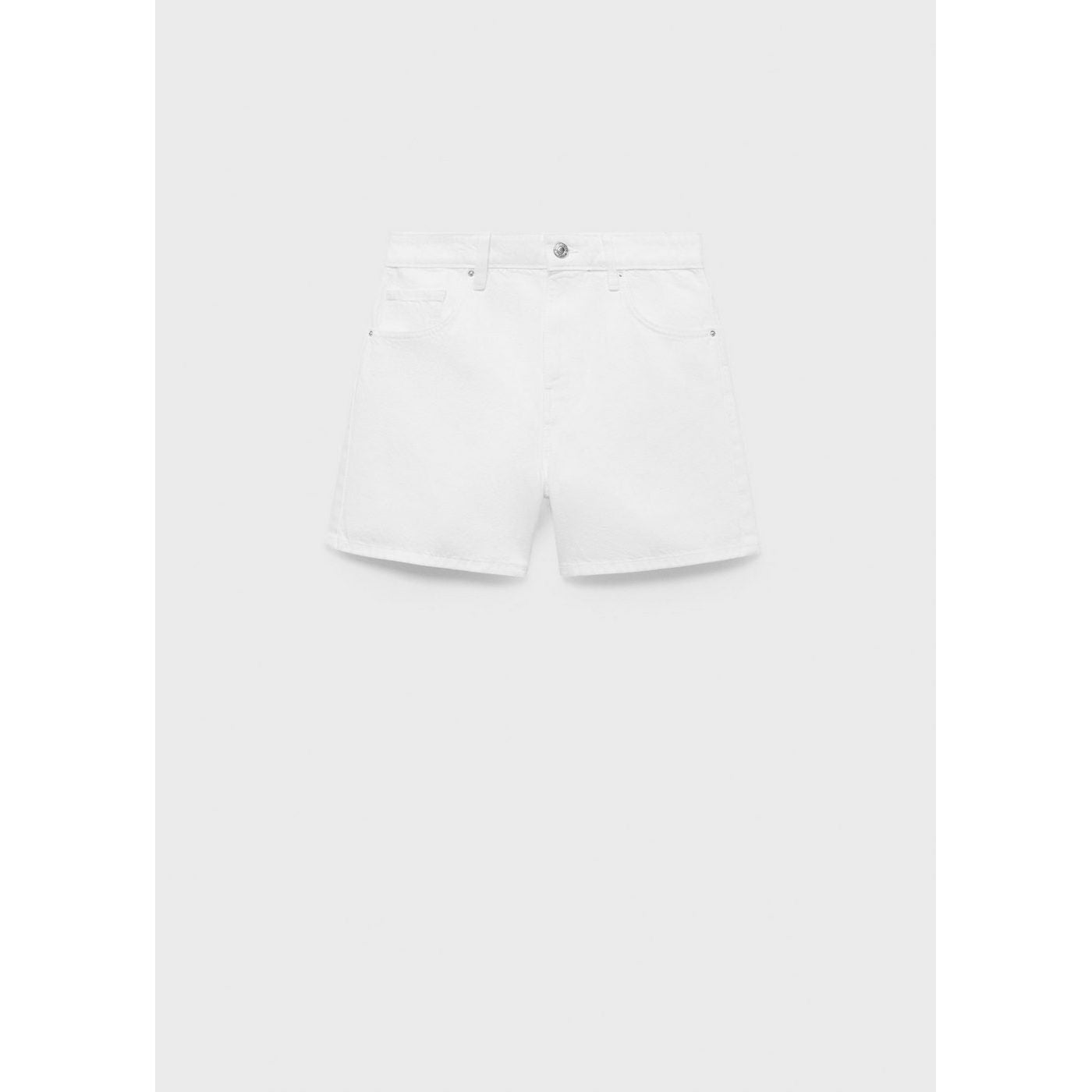 Short En Jean Droit Taille Haute