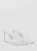 Sandales Semi-Transparentes En Vinyle À Talons Compensés