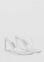 Sandales Semi-Transparentes En Vinyle À Talons Compensés