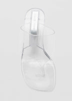 Sandales Semi-Transparentes En Vinyle À Talons Compensés