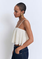 Top Maille À Volants