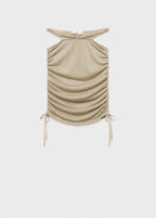 Jupe Lurex Froncée À Découpe