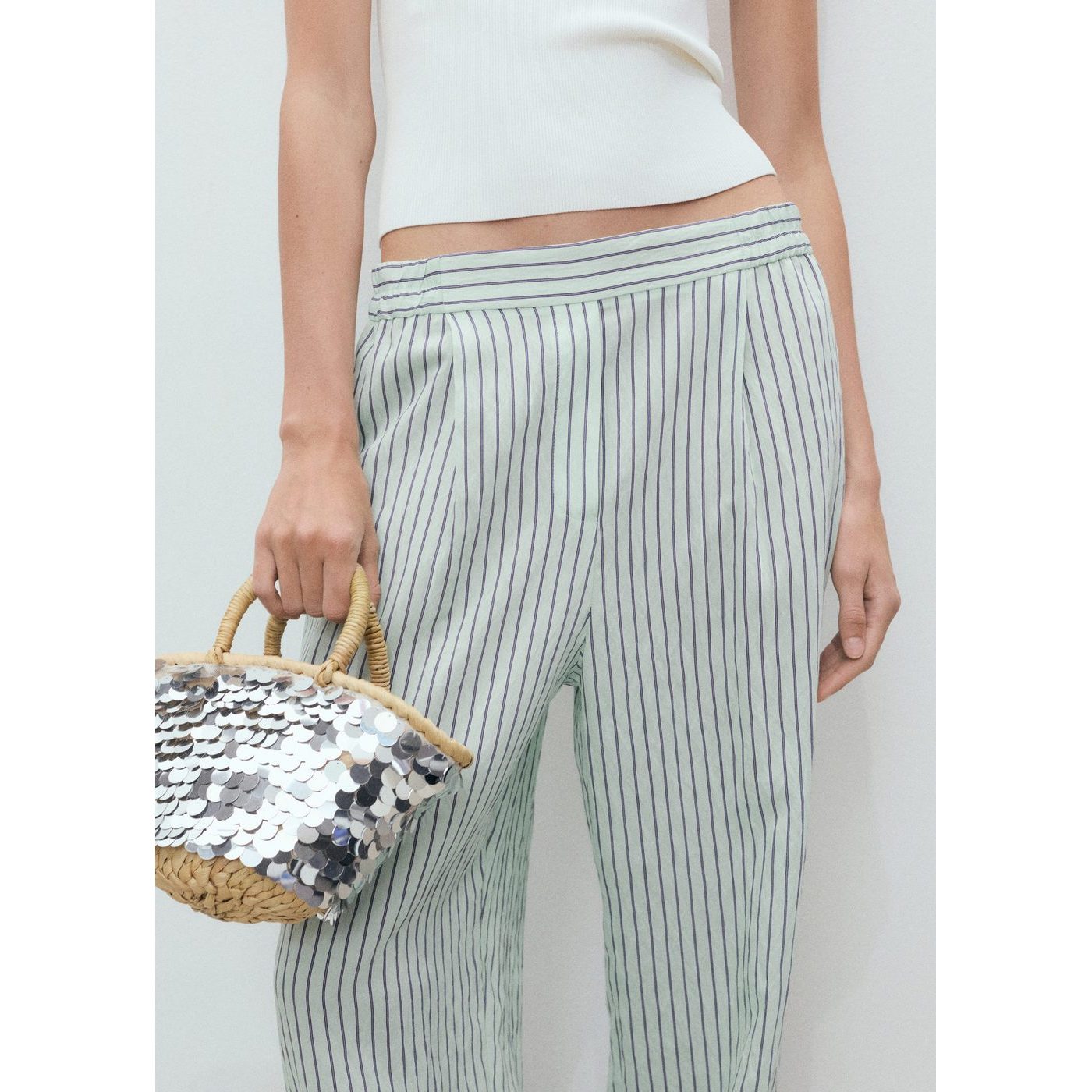 Pantalon Fluide À Rayures