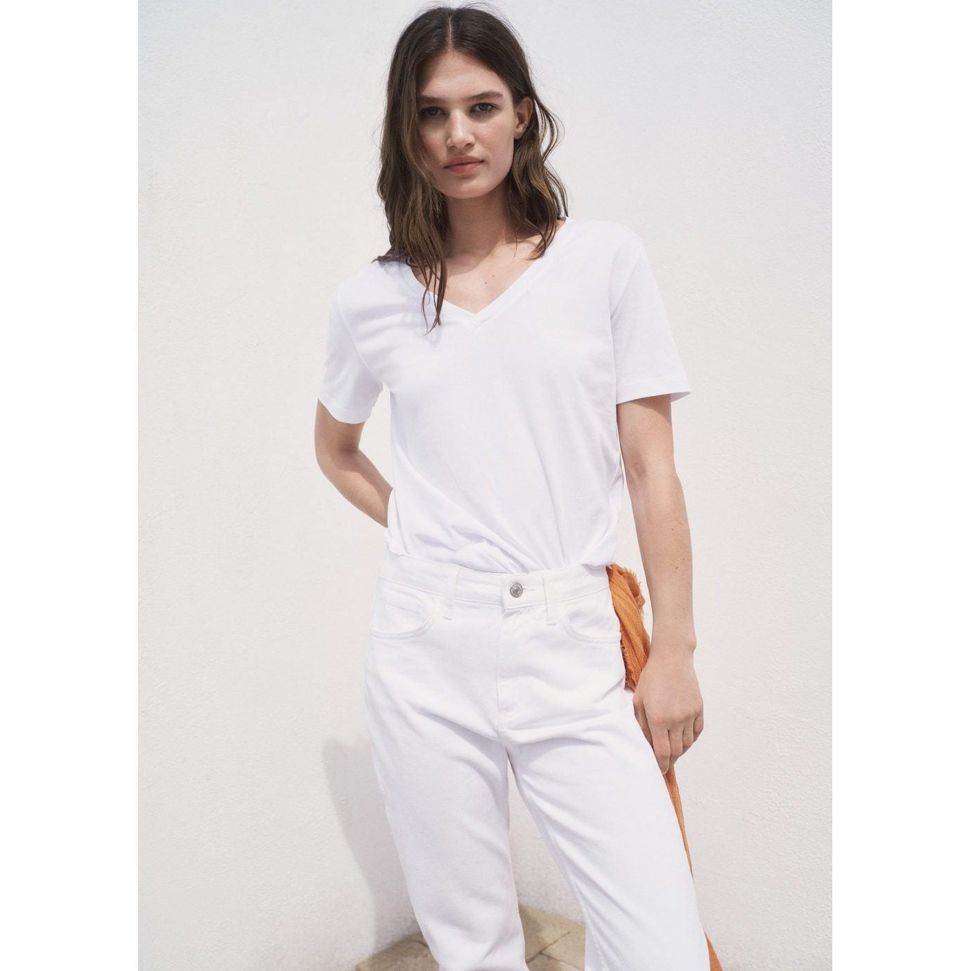 T-Shirt Coton Col En V