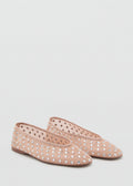 Ballerines En Maille Filet À Strass