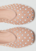 Ballerines En Maille Filet À Strass