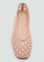 Ballerines En Maille Filet À Strass