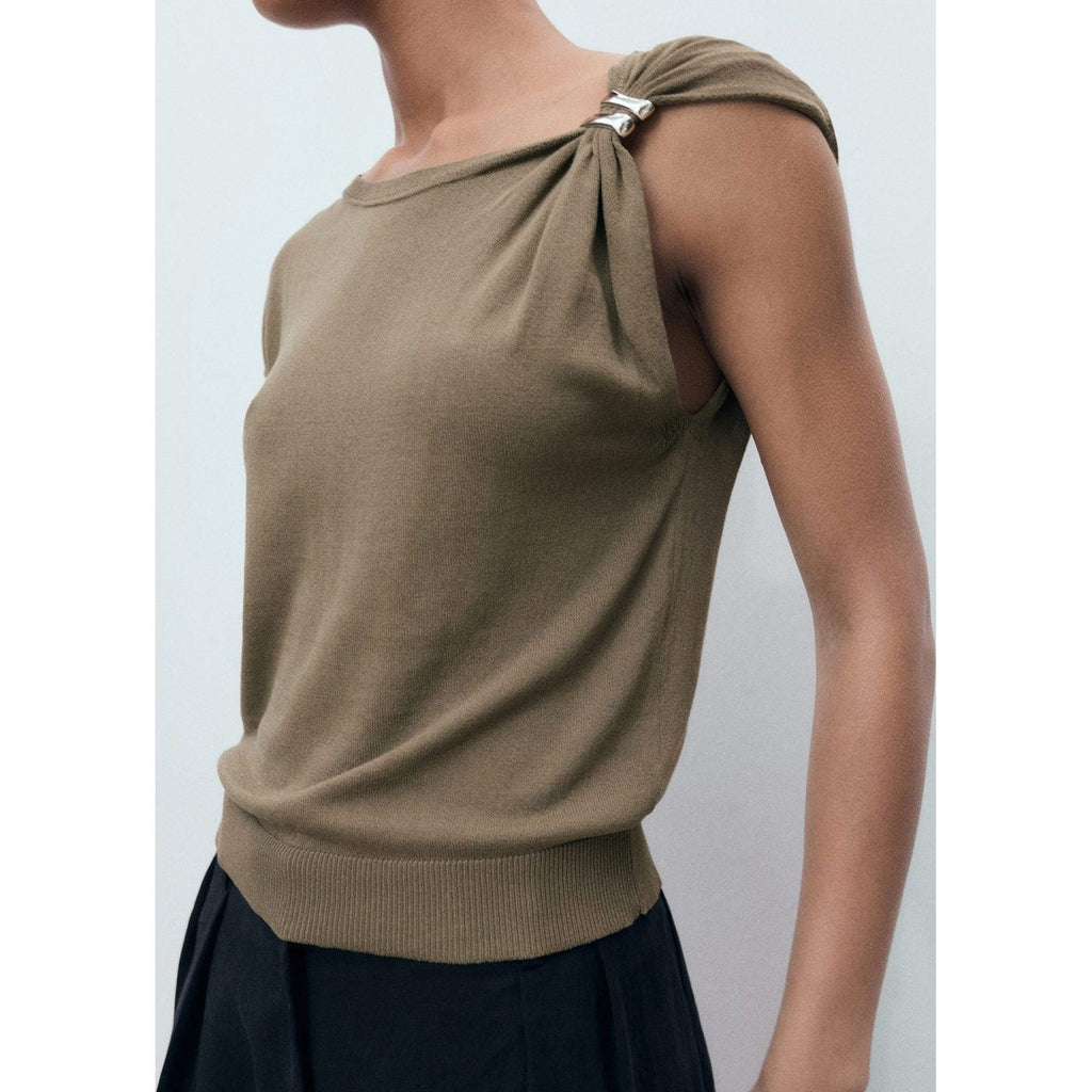 Pull En Maille Fine Avec Détails Métalliques