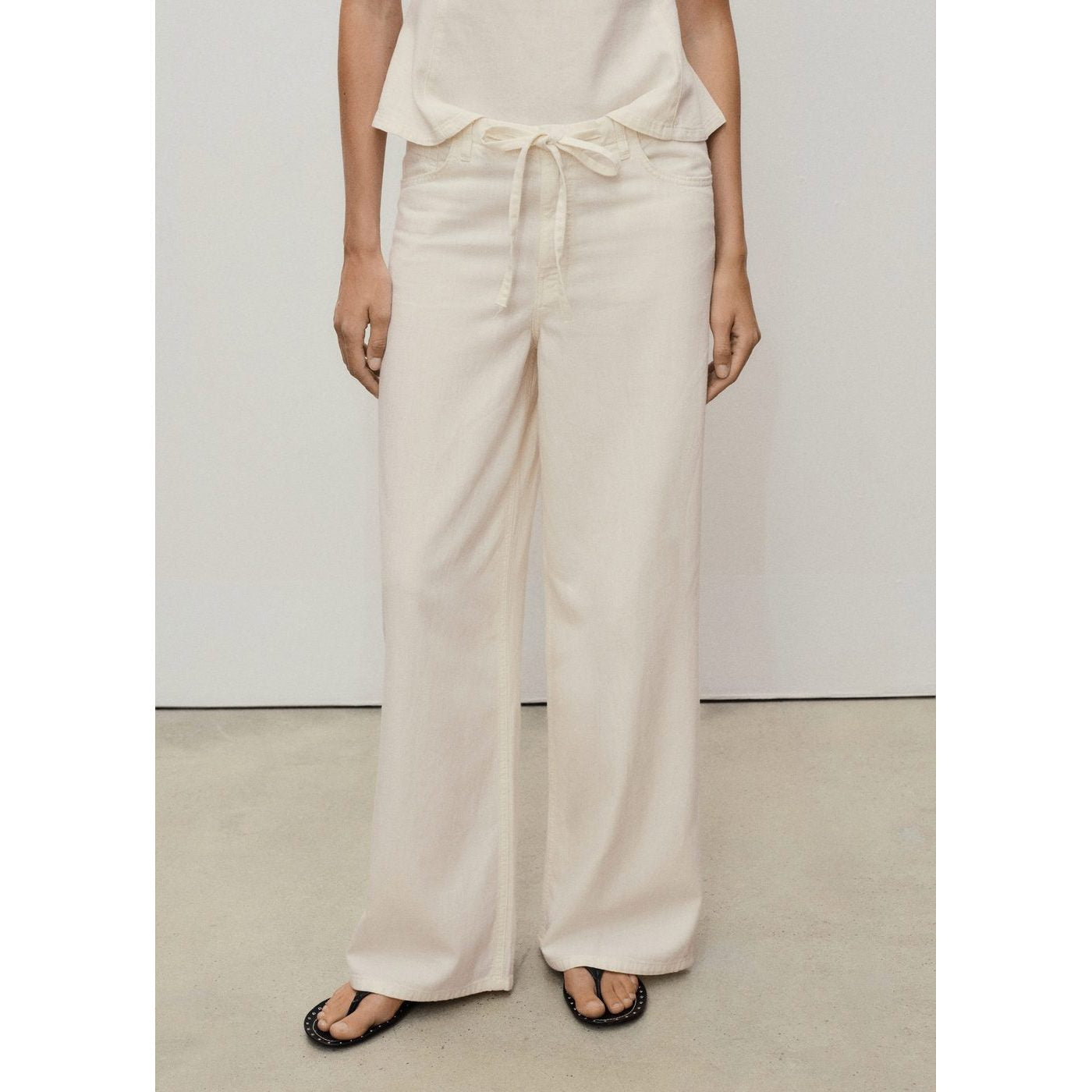 Pantalón Denim Wide Leg Cinturón