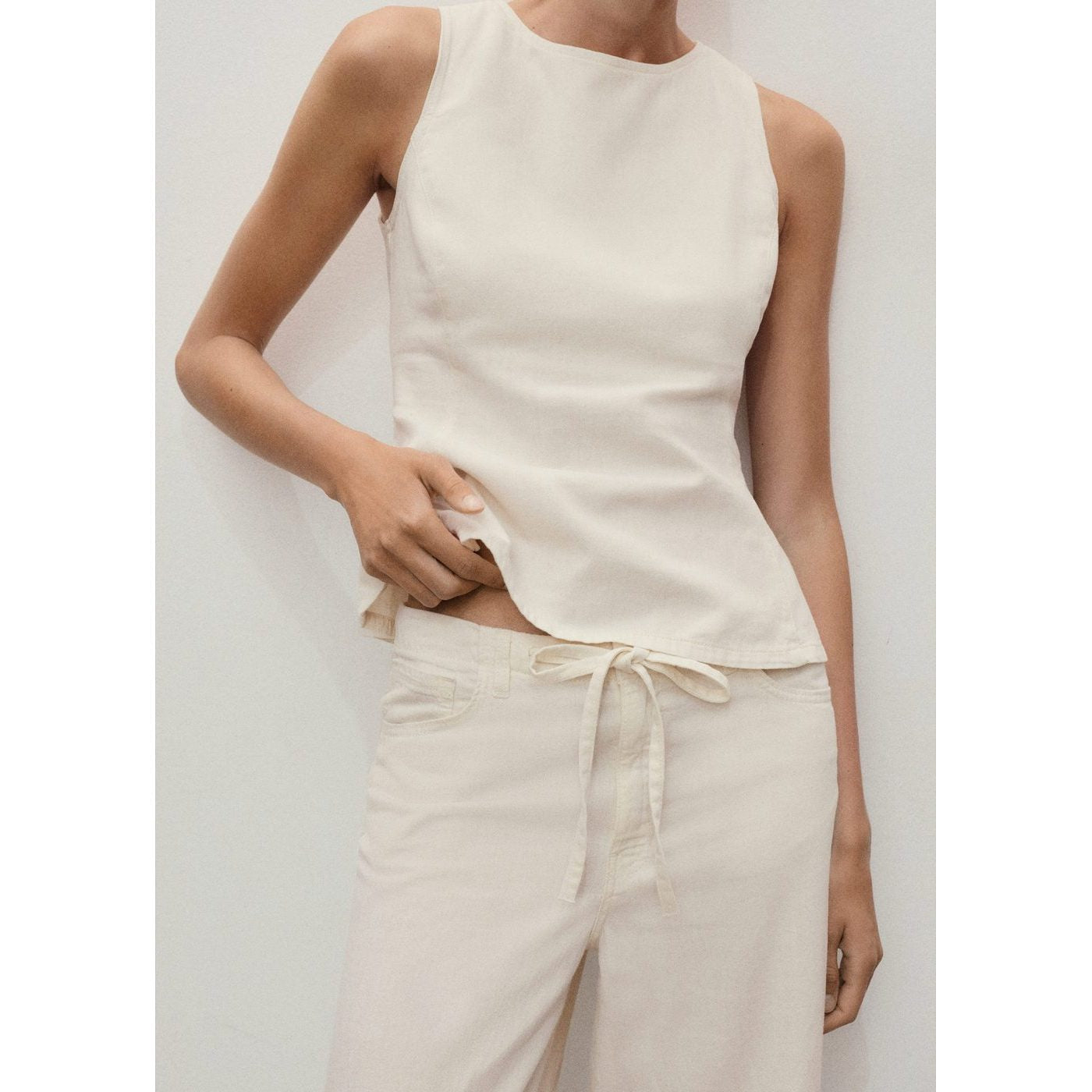 Pantalón Denim Wide Leg Cinturón