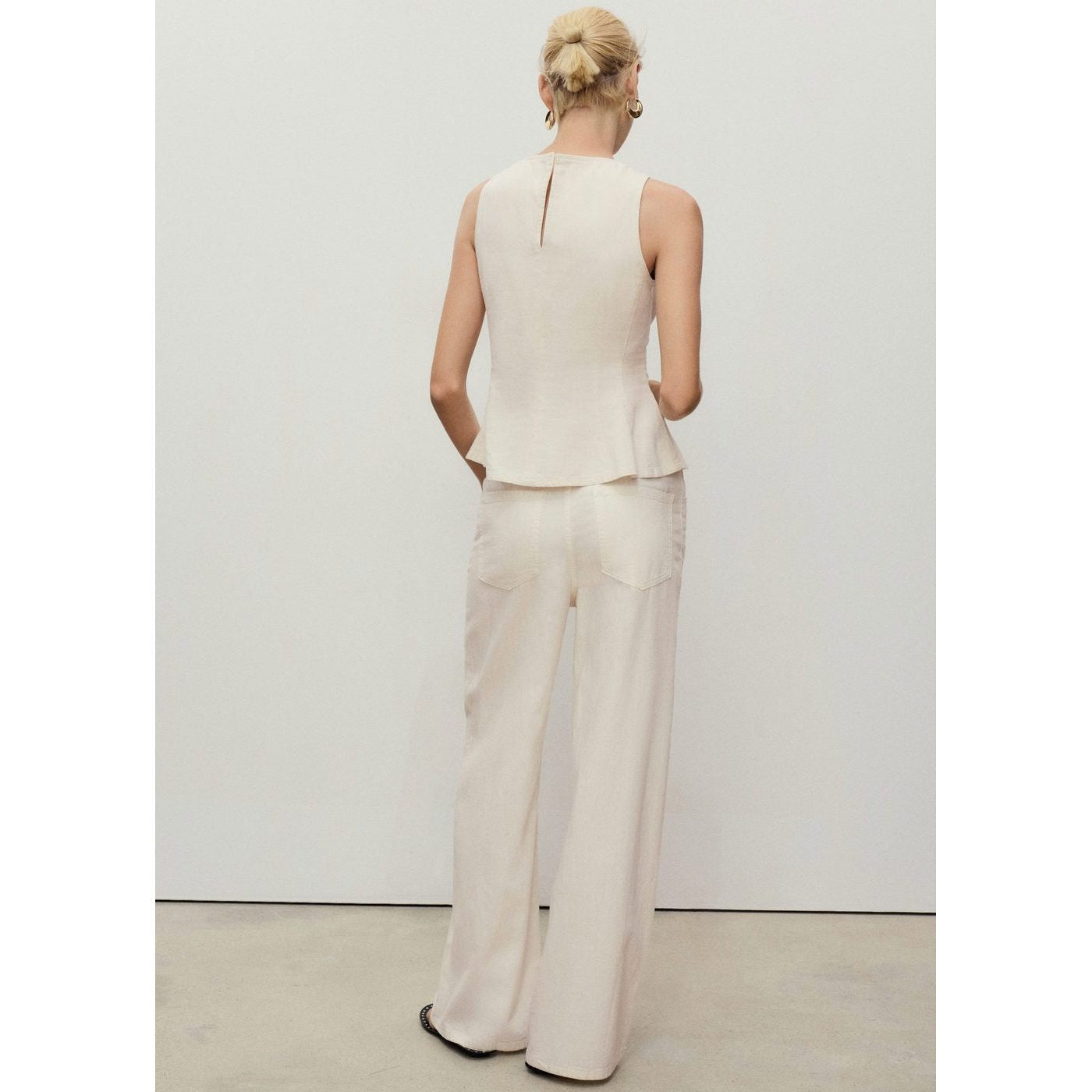 Pantalón Denim Wide Leg Cinturón