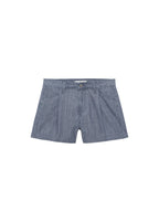 Short Denim À Pinces Et Rayures