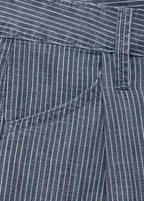 Short Denim À Pinces Et Rayures