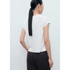 Pull En Maille De Coton Manches Courtes