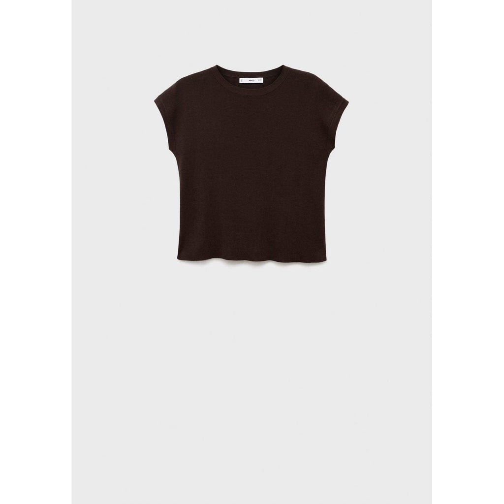 Pull En Maille De Coton Manches Courtes