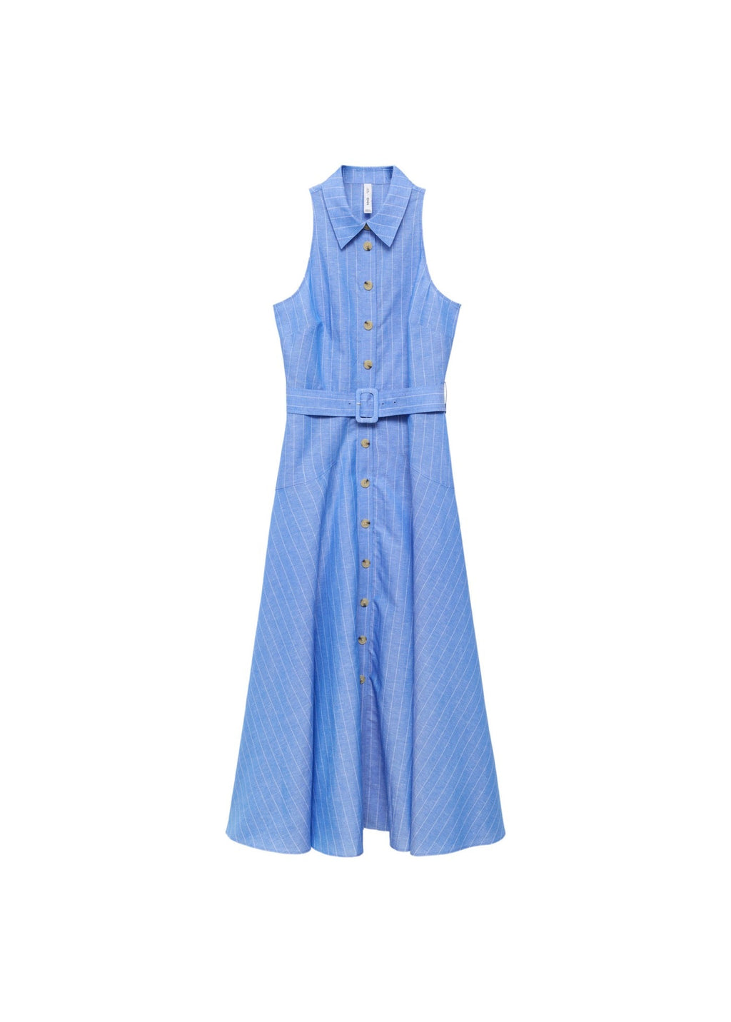Robe Chemise Lin Mélangé À Rayures