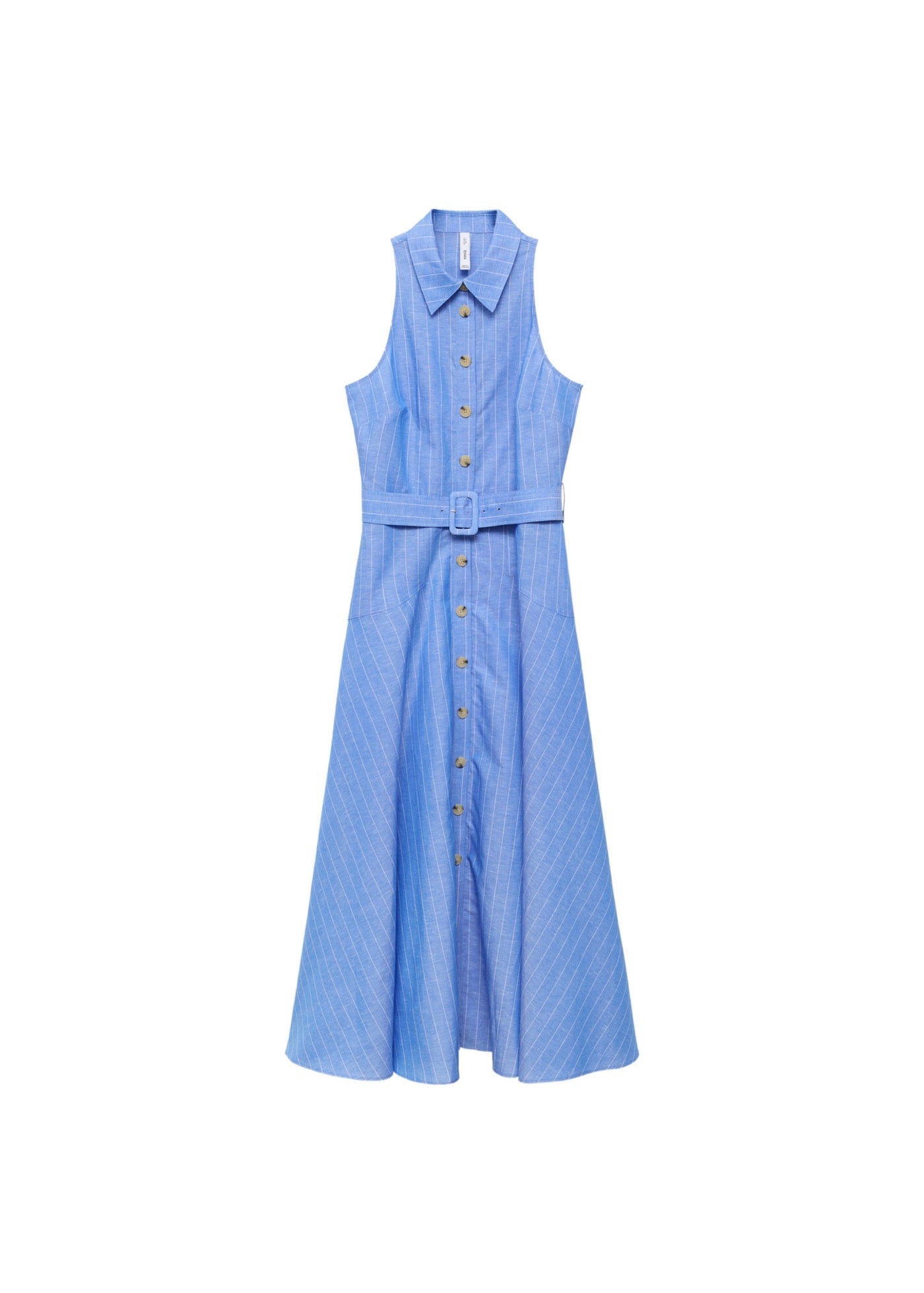 Robe Chemise Lin Mélangé À Rayures