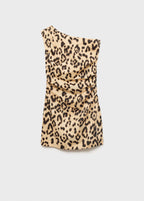 Robe Col Asymétrique Léopard
