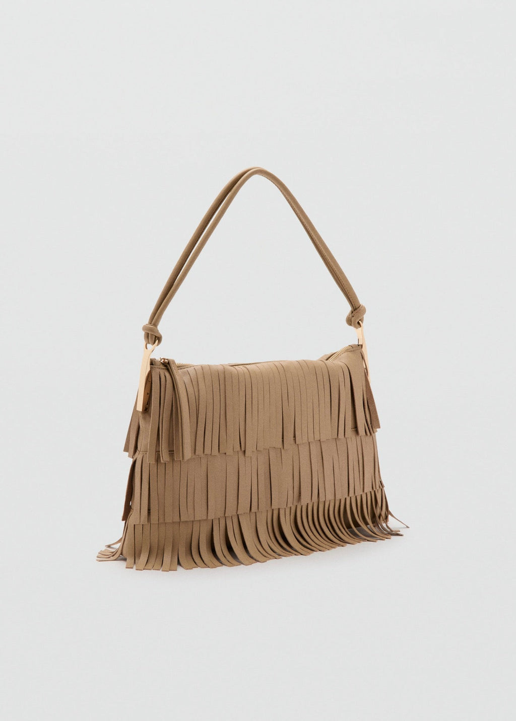 Grand Sac Porté Épaule Cuir À Franges