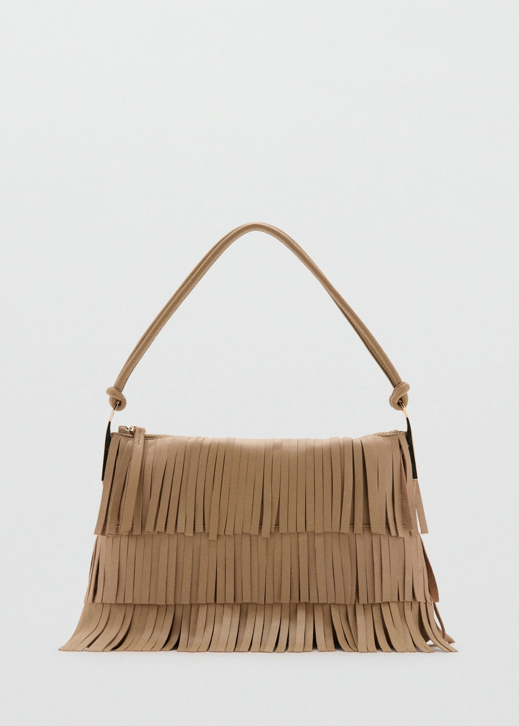Grand Sac Porté Épaule Cuir À Franges